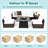 7 Pcs Patio Furniture Set With 35" Propane Gas Fire Pit Table & Waterproof Cover Brown-995671924
