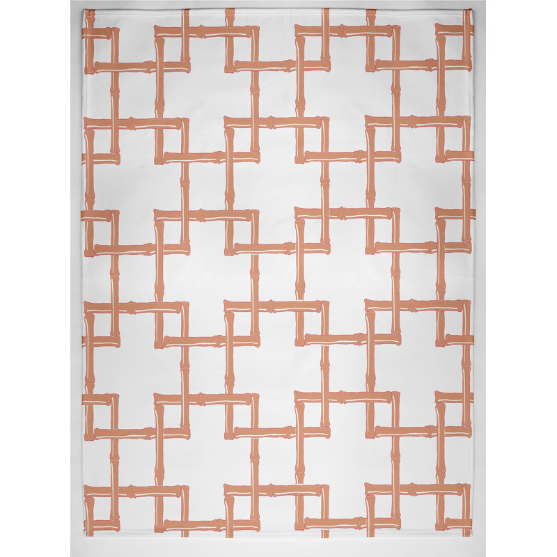 Jeté polaire Botanical Blooms Bamboo 2, L 50 po x l 60 po x P 0,5 po, Corail, 1.85