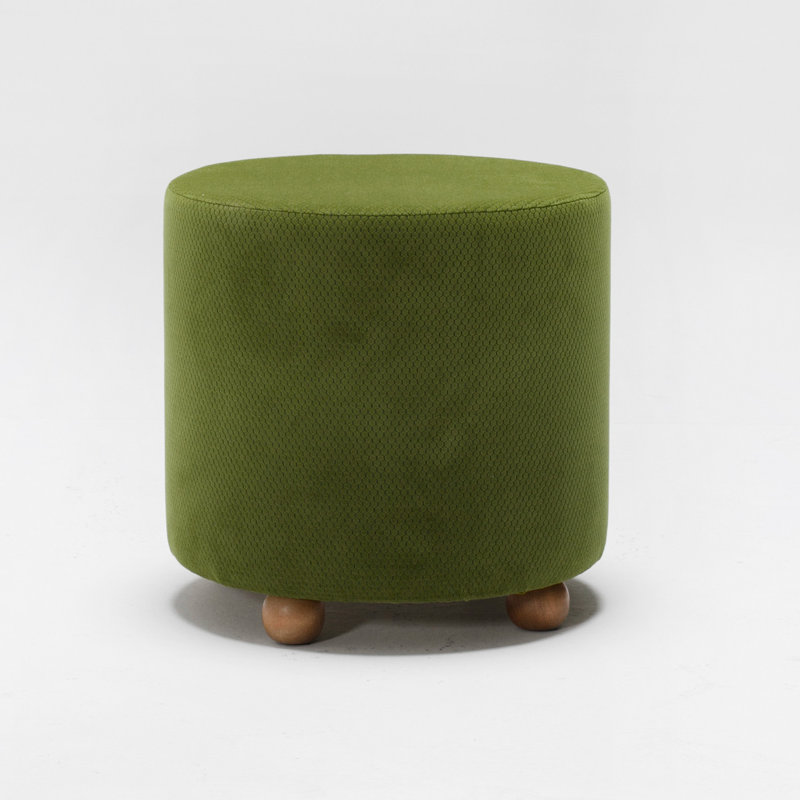 Repose-pieds rond 15,7 po Mitton, Mélange de polyester vert