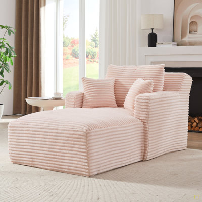 Indoor Single Chaise Sofa, Modern Corduroy Upholstery, No Assembly Required,Comfy Sleeper For Living Room,Office,Apartment