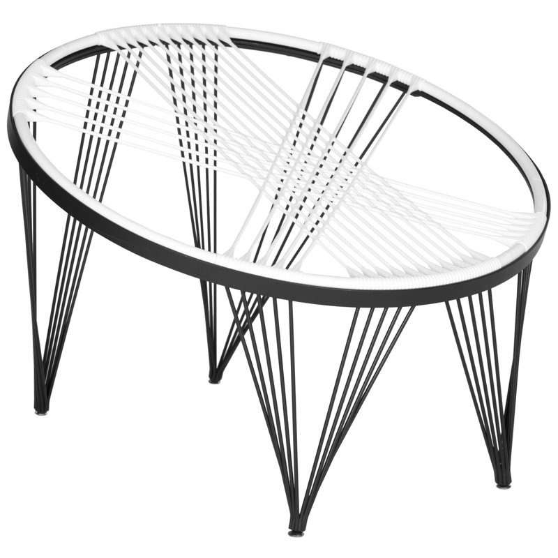 Fauteuil Papasan de 36 po de largeur, White / Black