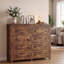 Commode moderne à 8 tiroirs avec poignées carrées noires, vaste commode de rangement pour la chambre à coucher et le salon, meuble télé, rangement multi-tiroirs-919456308
