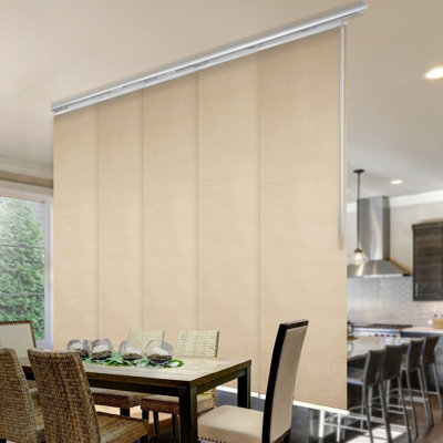 5-Panel Single Rail Blackout Panel Track Extendable 58"-110"W x 94"H, Panel width 23.5"