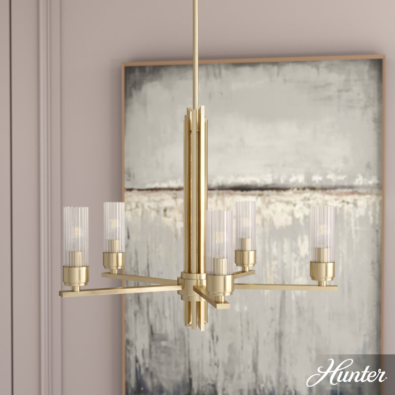 Gatz 5 Light Chandelier Ceiling Light Fixture, Alturas Gold