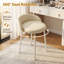 Fauteuil de coiffeuse avec pieds en métal doré, dossier unique, base stable, coiffeuse moderne pour chambre de maquillage, assemblage facile, tabouret de maquillage sans accoudoirs pour la décoration de bureau personnel