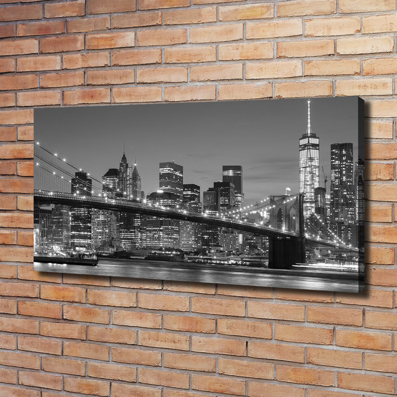 Manhattan By Night - Wrapped Canvas Print