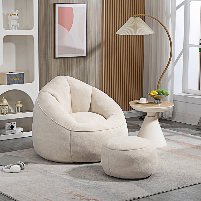 Fauteuil à billes Bedding, Microfibre beige