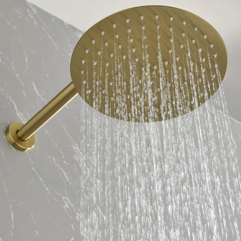 Matte Black Large Round Rainfall Shower System with Handheld
