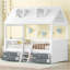 Structure de lit simple en bois, blanc-356961463-356961480