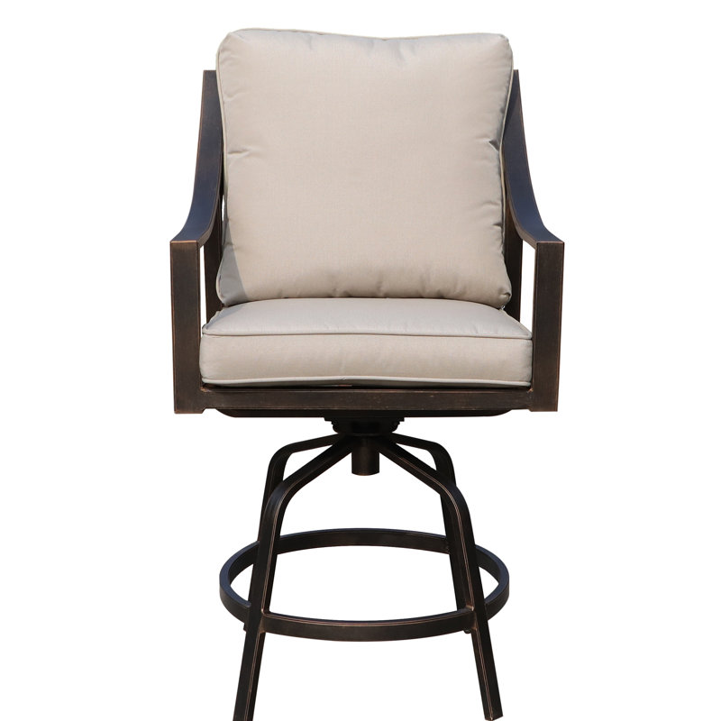 Tabouret 28 "avec coussin, Taupe, Taupe