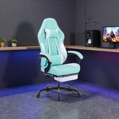 Ergonomic Video Gamer Chairs,Computer Gaming Chairs With Massage Lumbar Support And Footrest,Racing Style Computer Chair Adjustable Headrest For Adults