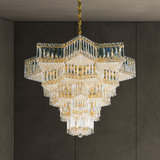 Equinoxe 31 Light 29.5in x 23in Pendant in Polished Gold with Clear Optic Crystals