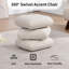 Square Linen Swivel Ottoman Footstool with Stacked Cushion Design for Living Room-582446644