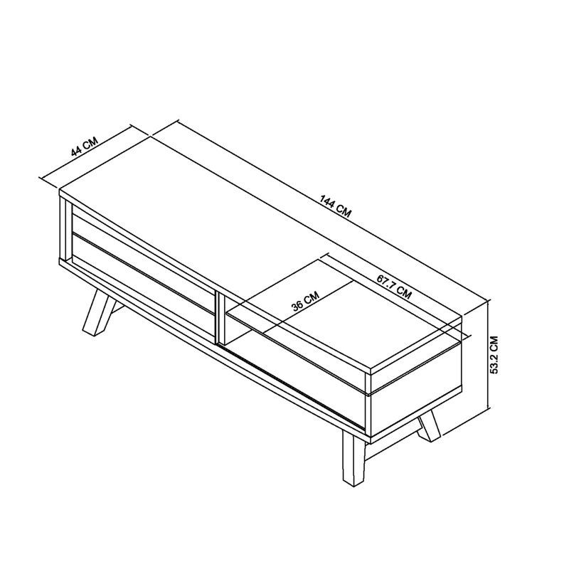 Rosati TV Stand for TVs up to 55", Weathered Oak/Peppercorn