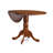 3 Piece Dining Set Contains a Round Dining Room Table with Dropleaf and 2 Linen Fabric Upholstered Kitchen Chairs, 42x42 Inch, Saddle Brown-812407696-905072166