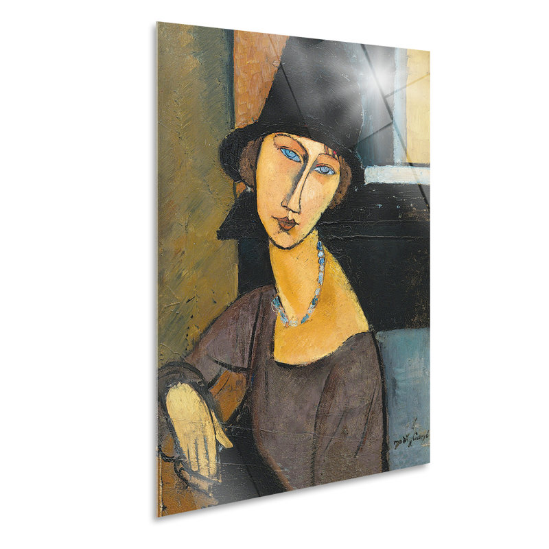 Jeanne Hebuterne With Hat by Amedeo Modigliani - No Frame Print, Plastic/Acrylic, 100cm H x 70cm W