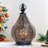 12"H Moroccan Style Metal Table Lamp with Fairy Lights Bulb