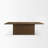 Joaquin 94" Dark Brown Solid Wood Carved Woven Base Rectangular Dining Table