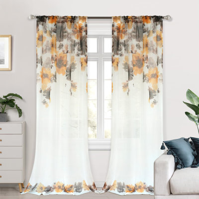 Rennee Ployester Sheer Curtain Pair