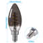 Ampoule DEL à filament C11 de 2 W (équivalent 25 W), intensité variable, verre gris fumé, blanc froid 4 000 K, certifiée ETL, culot E12