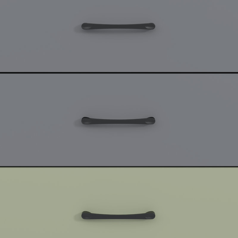 Allysyn 5 Drawer Dresser, Gray/White/Green