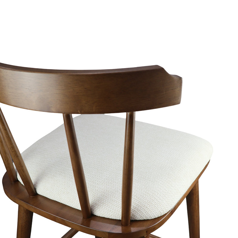 Tabouret de comptoir rembourré Alva, Noyer