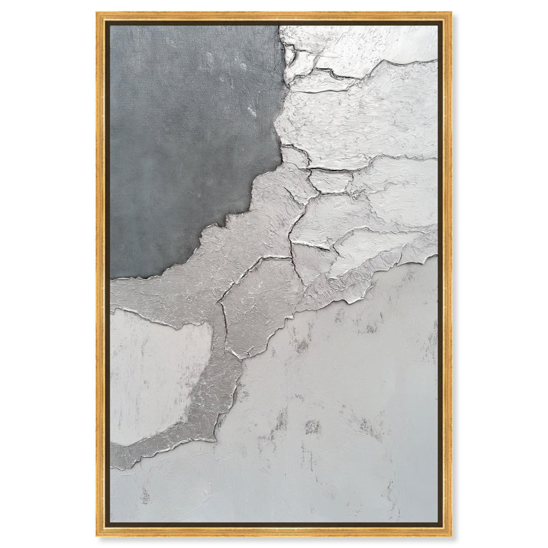 "Chasm of Grey I", impression sur toile par Art Remedy, H 25 po x l 17 po x P 1,8 po, Cadre doré