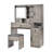 Farmhouse Vanity Desk With Sliding Mirror And Lights, Vanity Set With Glass Top And Charging Station ,Dressing Table With 4 Drawers And 2 Cabinets, Dressing Table With Stool For Bedroom-33698057