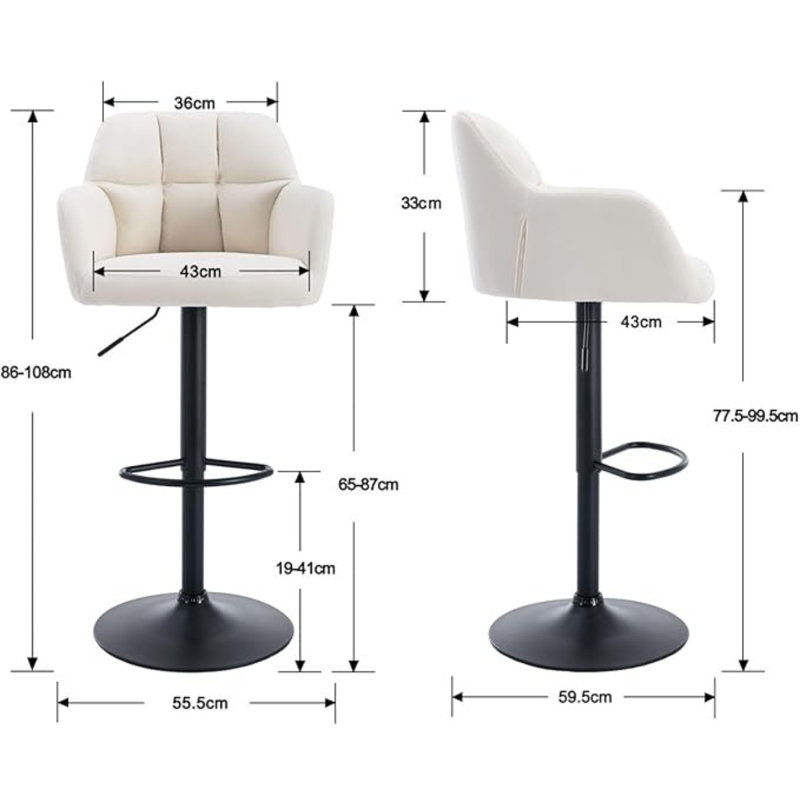 Aavin Swivel Upholstered Adjustable Height Counter Stool with Metal Frame, Beige