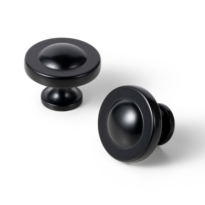 Emballage multiple de bouton de champignon de 1,26 po de diamètre, Noir