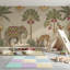 Papier peint décoratif éléphant sur fond beige-16131836-16131837