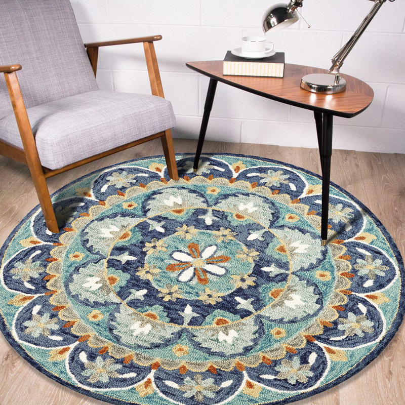 Hand Tufted Wool Indoor Rug, Round 6'
