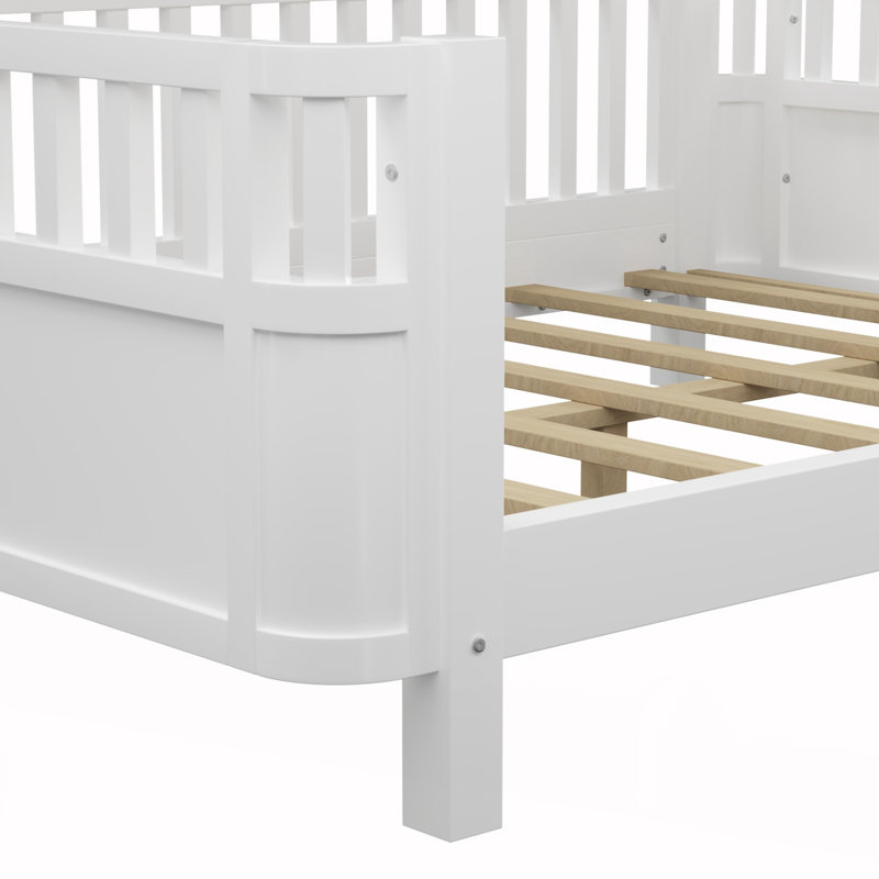 Lit plateforme simple en bois, Double, Blanc