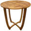 Table rustique en bois de 70 cm (27,5 po) - Idéale pour l'extérieur avec son plateau à lattes qui agrandit visuellement l'espace.