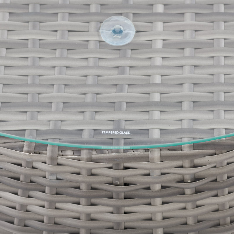 Ensemble de conversation modulaire en rotin 3 pièces avec coussins Bilkis