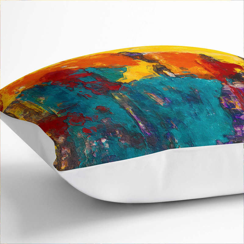 Abstract Square Throw Cushion, 40 x 40 cm, White