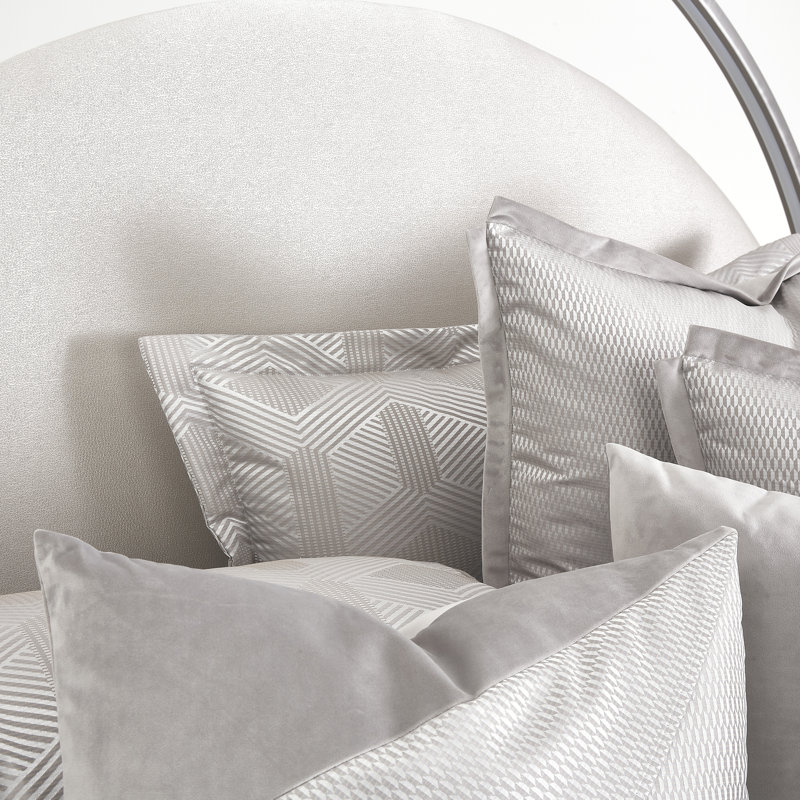 Nouveau Duvet Set - Dove, Queen Duvet Cover+4 Standard Shams+4Throw Pillows