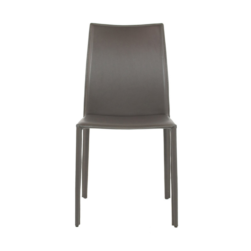 Chaise d'appoint en cuir reconstitué Helmer, Gris anthracite