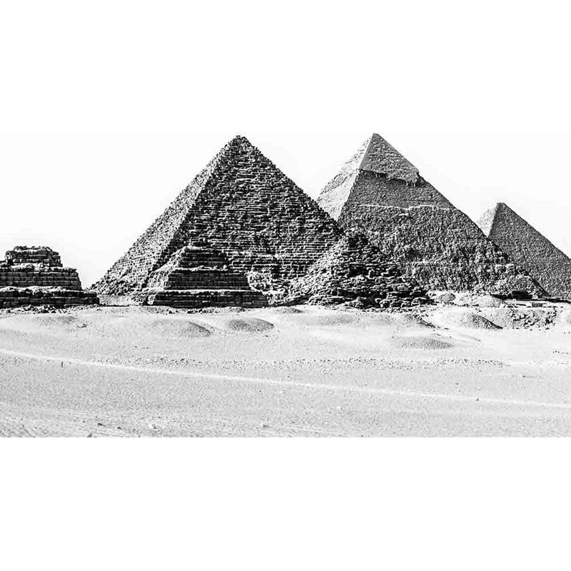 Les pyramides de Gizeh, au Égypte; Murale à peindre la plus ancienne des sept merveilles du monde antique, L 66 po x l 96 po