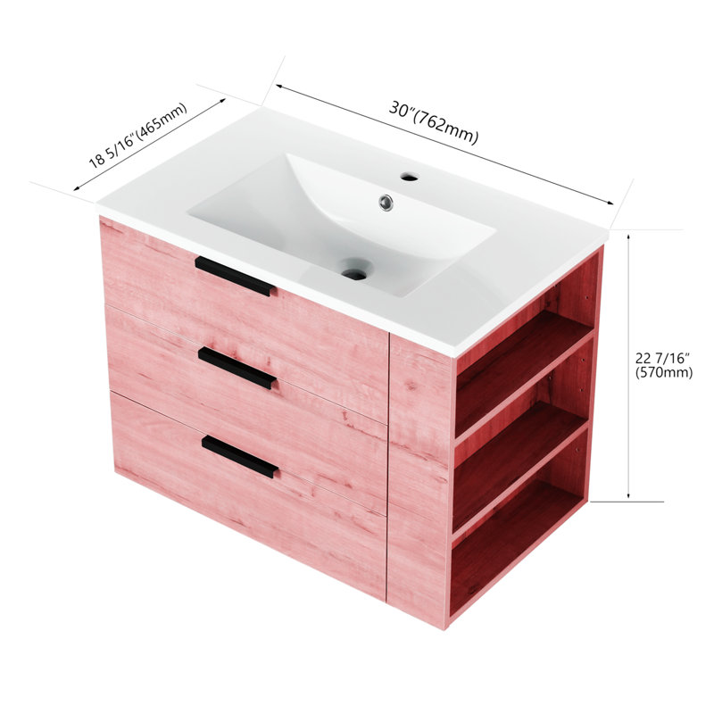Meuble-lavabo simple 30,03 po avec dessus Cowden