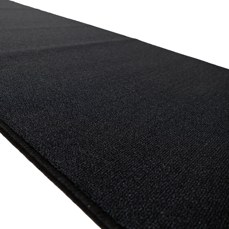 Custom Anti Slip Low Profile Plain Black Runner Rug
