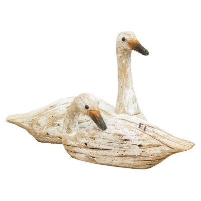 Ensemble de 2 cygnes sculptés Akillez