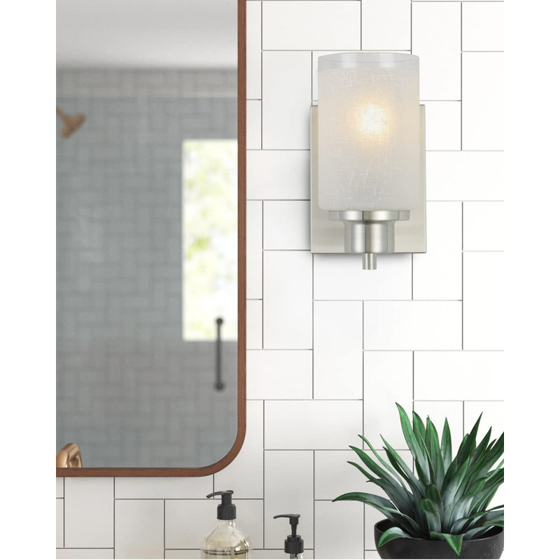 LED Plug-in Wallchiere, Brushed Nickel, 10.12" H x 5.75" W x 10.87" D