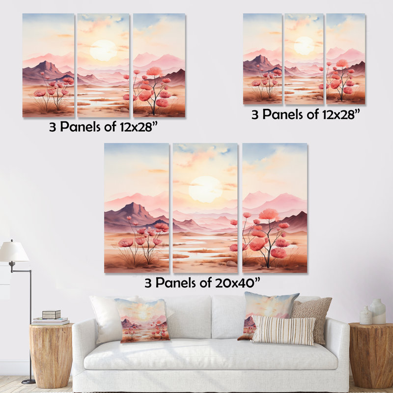 «Tranquil Nature IV» sur toile, reproduction de 3 pièces, H 28 po x l 36 po x P 1 po