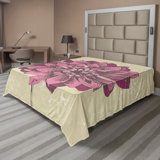 Ambesonne Vintage Top Flat Sheet Colorful Retro Floral Tiles