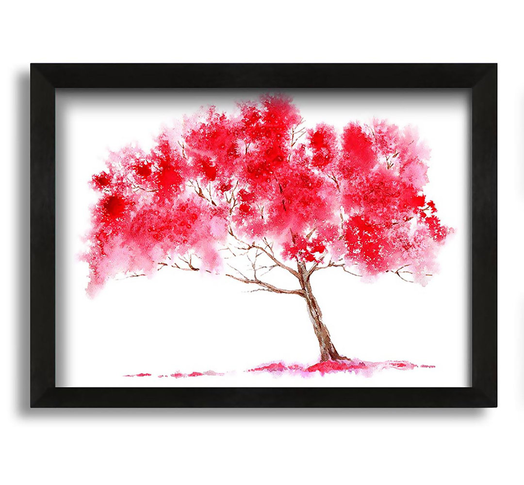 Gerahmtes Leinwandbild Pink Abstract Tree