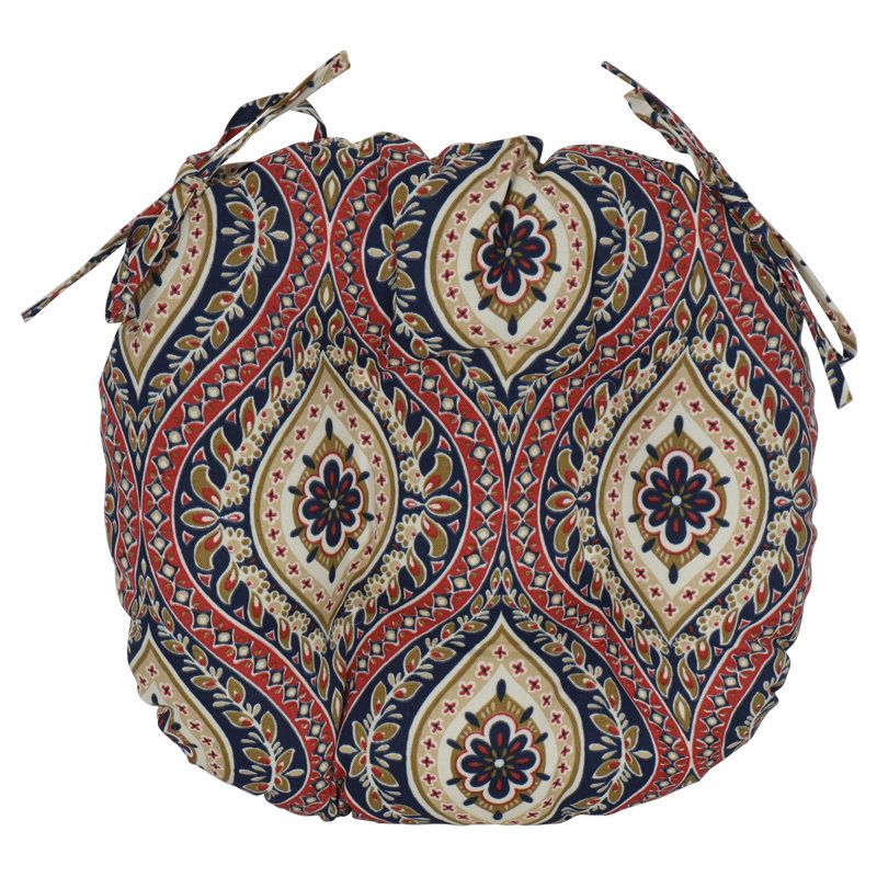 Coussins de chaise d'extérieur touffetés de 16 pouces (ensemble de 2), Rouge / brun clair / Jasmina Lakewood marocain