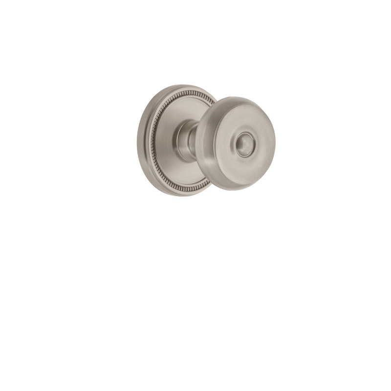 Rosace double avec bouton Grandeur Soleil, Nickel satiné