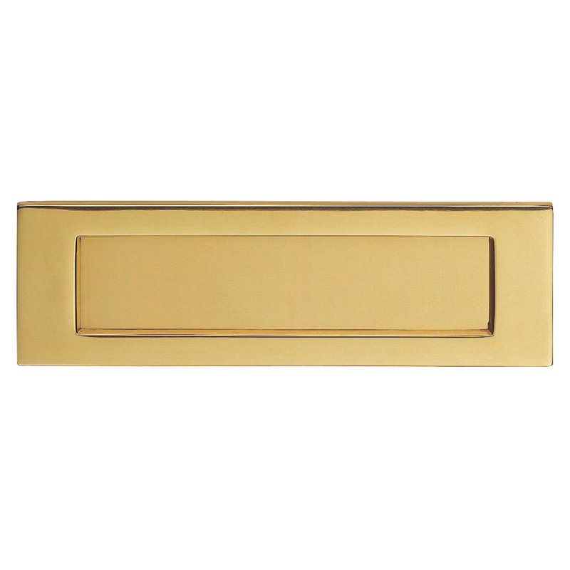 Muscogee Victorian Letter Plate, Polished Brass, 9.5cm H x 9.5cm W x 27.8cm D