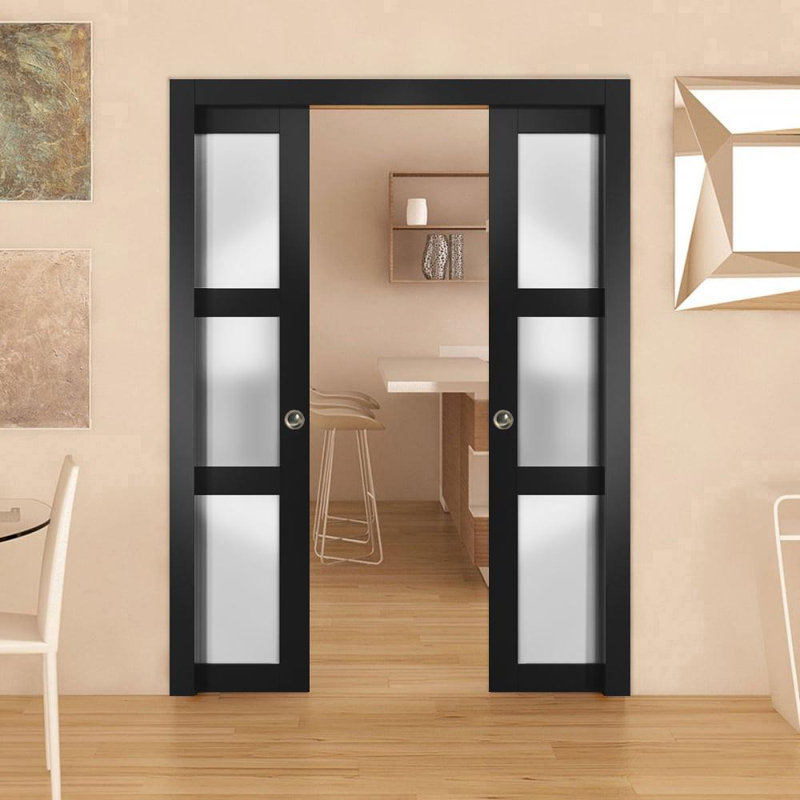 Porte standard Lucia, Noir, 32 po x 80 po